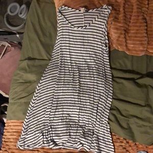 Black and white striped tank top dress